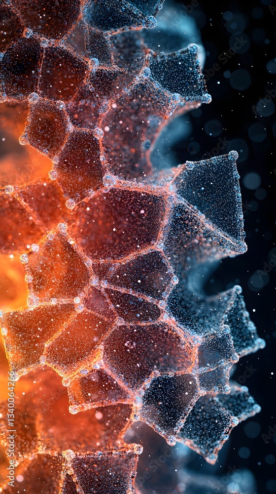 Poster fascinating close-up of a cell filled with bubbles capturing the intricate details and unique patter