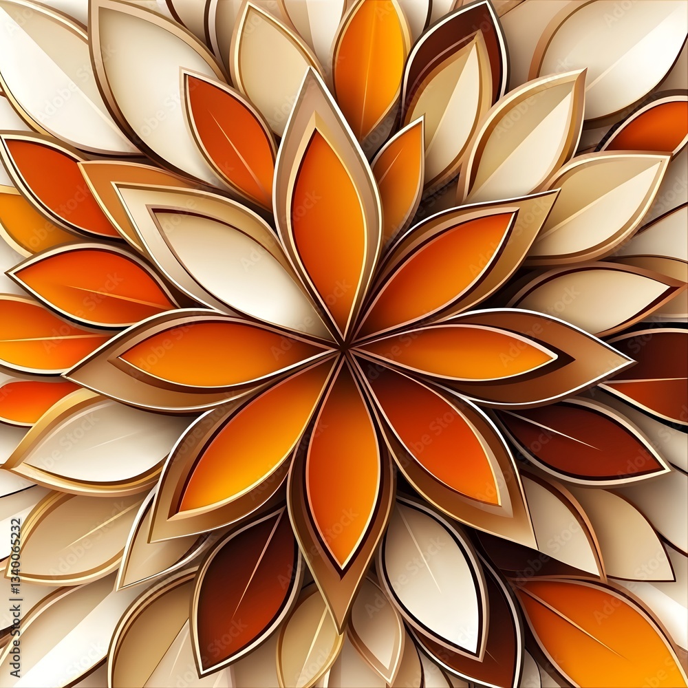Aufkleber an impressive flower crafted from paper displaying abstract petals in soft focus for a serene nature