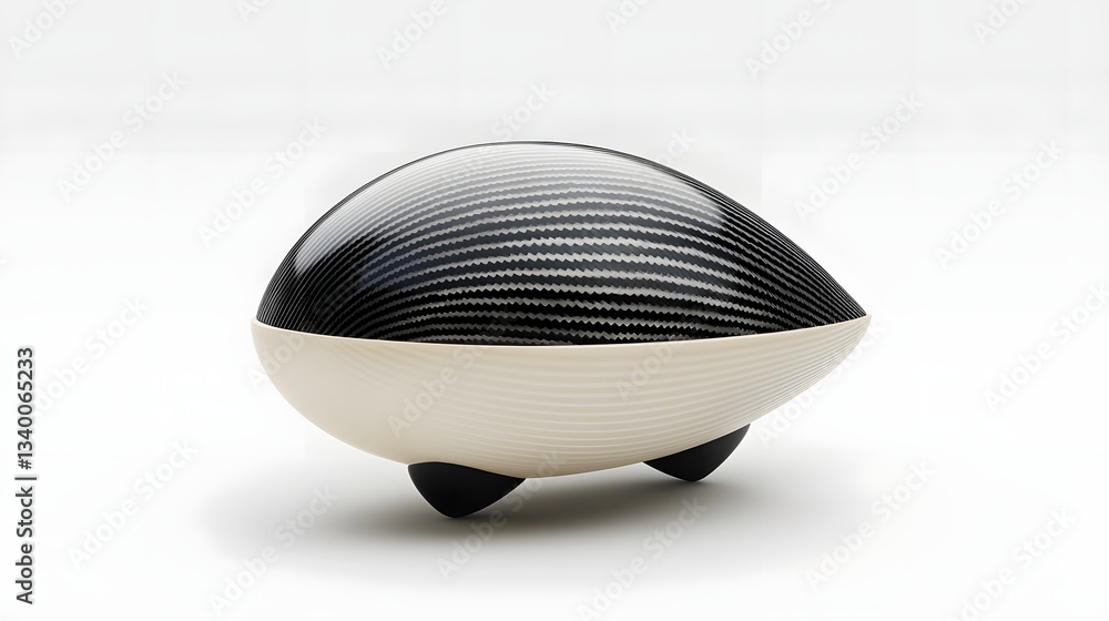 Poster a visually striking interpretation of carbon fiber layers forming a sleek protective shell against a