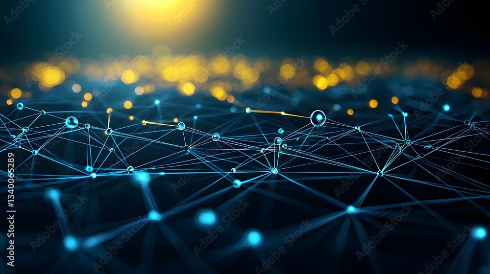 Poster abstract network of connected lines representing hydrogen molecules in a scientific context with dyn