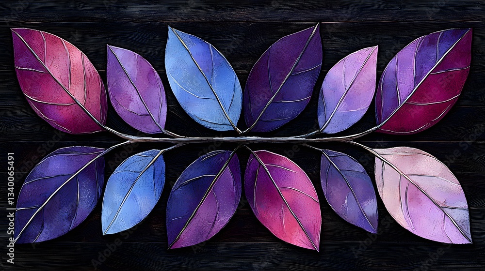 Poster lush bunch of leaves creating a stunning modern pattern in abstract tropical style representing fres