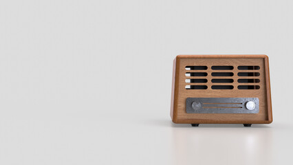 The Radio Vintage for Pod Cast or Music concept 3d Rendering.