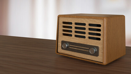 The Radio Vintage for Pod Cast or Music concept 3d Rendering.