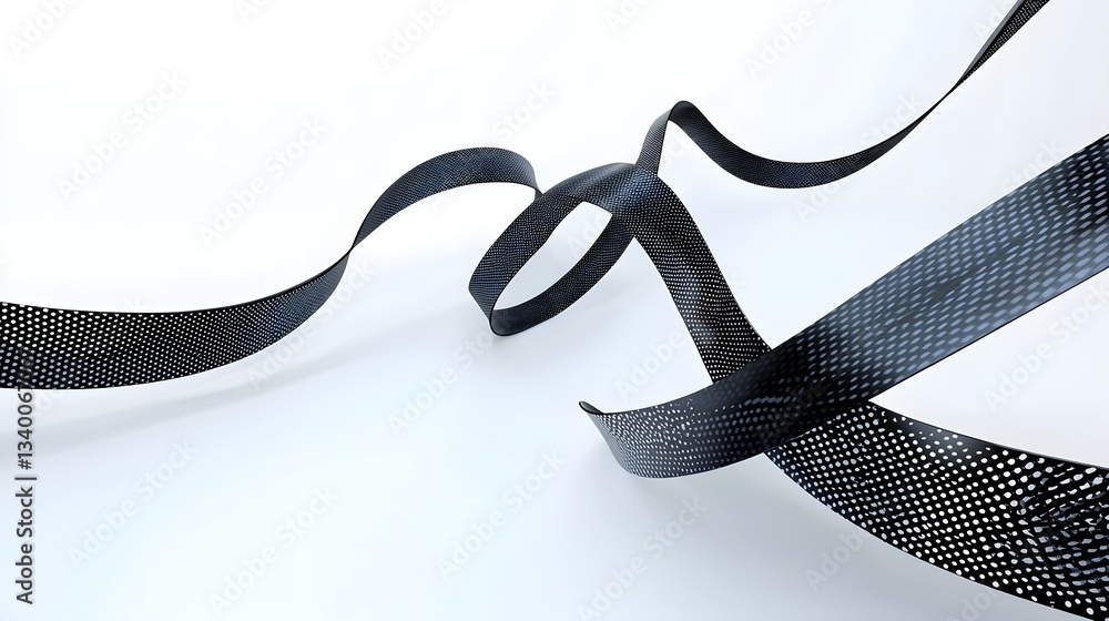 Leinwandbilder Abstract visualization of sleek interwoven carbon fiber forms creating a futuristic aerodynamic composition on a clean minimalist white background