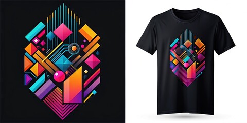 Naklejka premium Black T Shirt Graphic Design, Modern Apparel Art