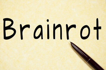 Brainrot word write on paper