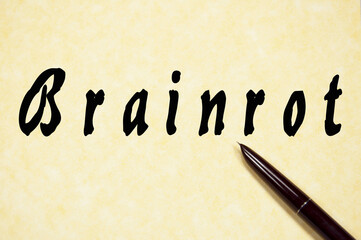 Brainrot word write on paper