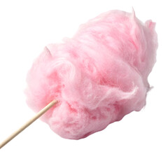 Pink Cotton Candy on a Stick isolated on transparent background