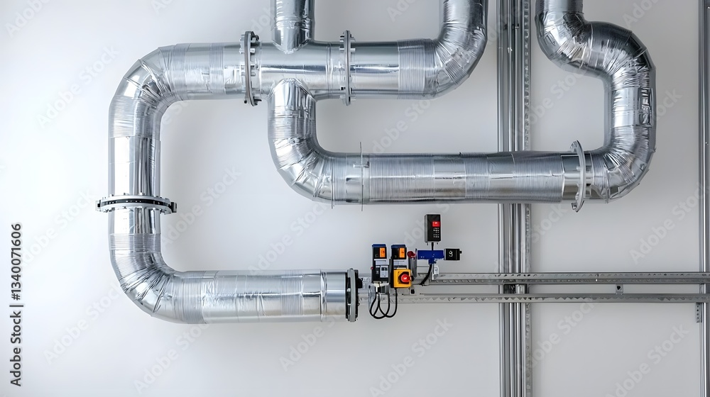 Leinwandbilder an intricate web of interconnected metal pipes and tubing showcasing the complex infrastructure and 