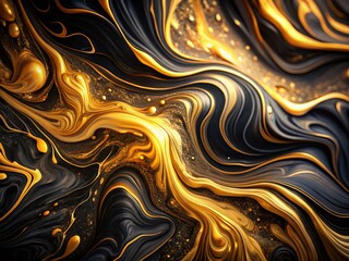 Elegant Black Gold Marble Texture Portrait Background for Photography