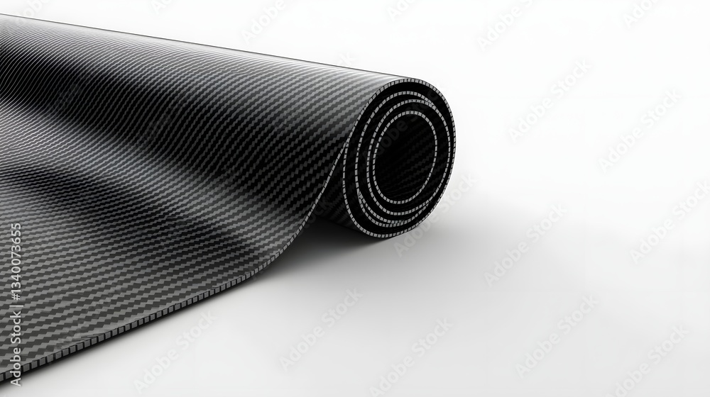 Poster Close up of a tightly woven carbon fiber material its intricate pattern creating a sophisticated and minimalist visual texture against a plain white backdrop