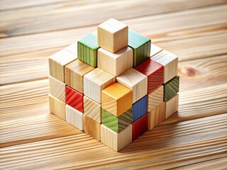 Wooden Cubes Estimate Symbol Business Concept