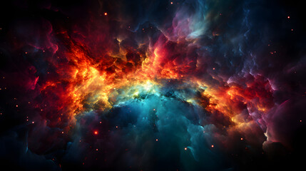 A stunning nebula showcasing the beauty of cosmic dust and gas clouds forming in deep space highlighting the mysteries of stellar creation.