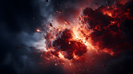 Stunning artistic depiction of a massive red and orange explosion representing a collapsar formation in deep space.