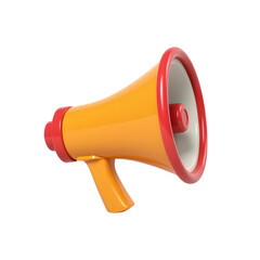 Megaphone bullhorn announcement communication loud speaker voice alert marketing tool promotion 3d render