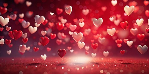 Elegant Falling Hearts Tilt-Shift: Valentine's, Mother's, Father's Day Greeting Card