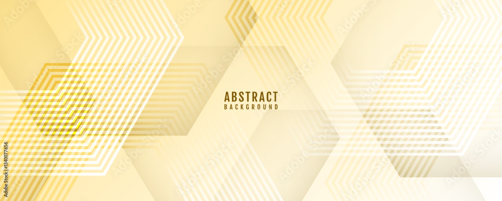 Poster yellow abstract background overlap layer on bright space with hexagons effect decoration. modern ban