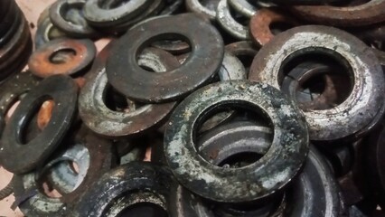 close up of old rusty gear
