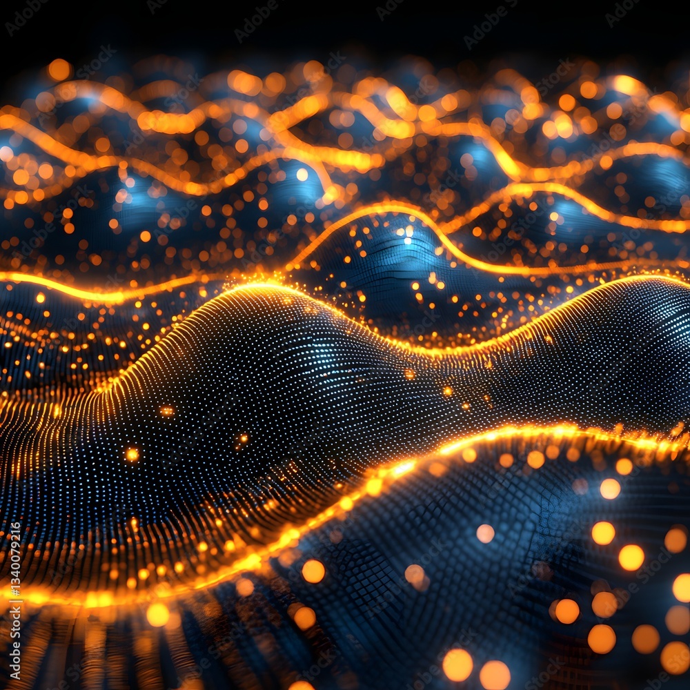 Poster enchanting wave of light creating a stunning display of dynamic energy and abstract motion in a visu