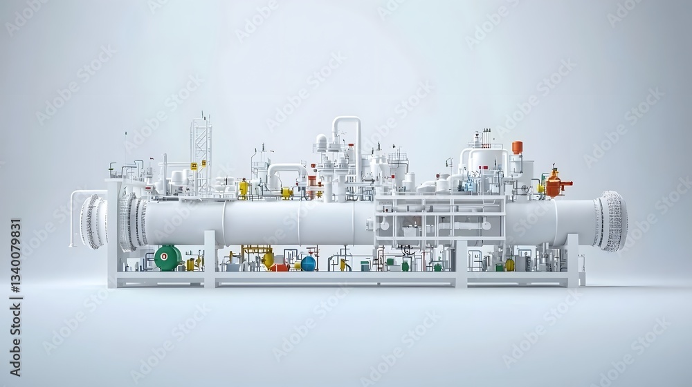 Aufkleber detailed cross section view of the complex network of pipes valves and equipment that make up an oil