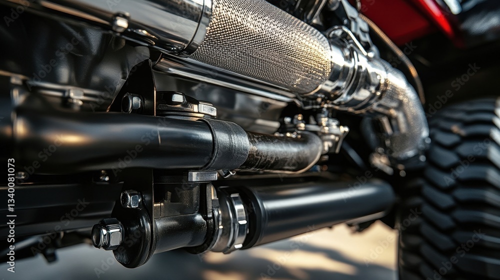 Poster detailed image of a powerful vehicle engine system components