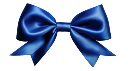 Big blue bow with transparent background representing elegance and celebration