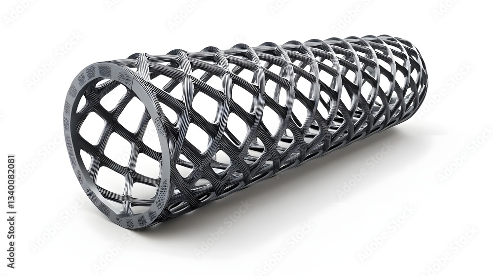 Poster innovative carbon fiber lattice structure in a modern minimalist design showcasing advanced engineer