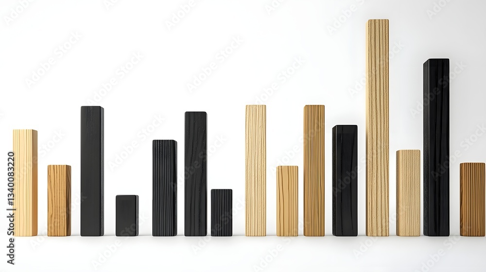 Leinwandbilder minimalist composition of varying height geometric blocks in contrasting colors symbolizing the abst