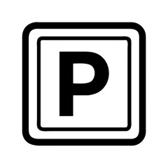 Parking Symbol Icon on Simple Background  