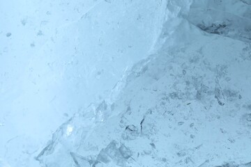 Texture of clear ice as background, closeup