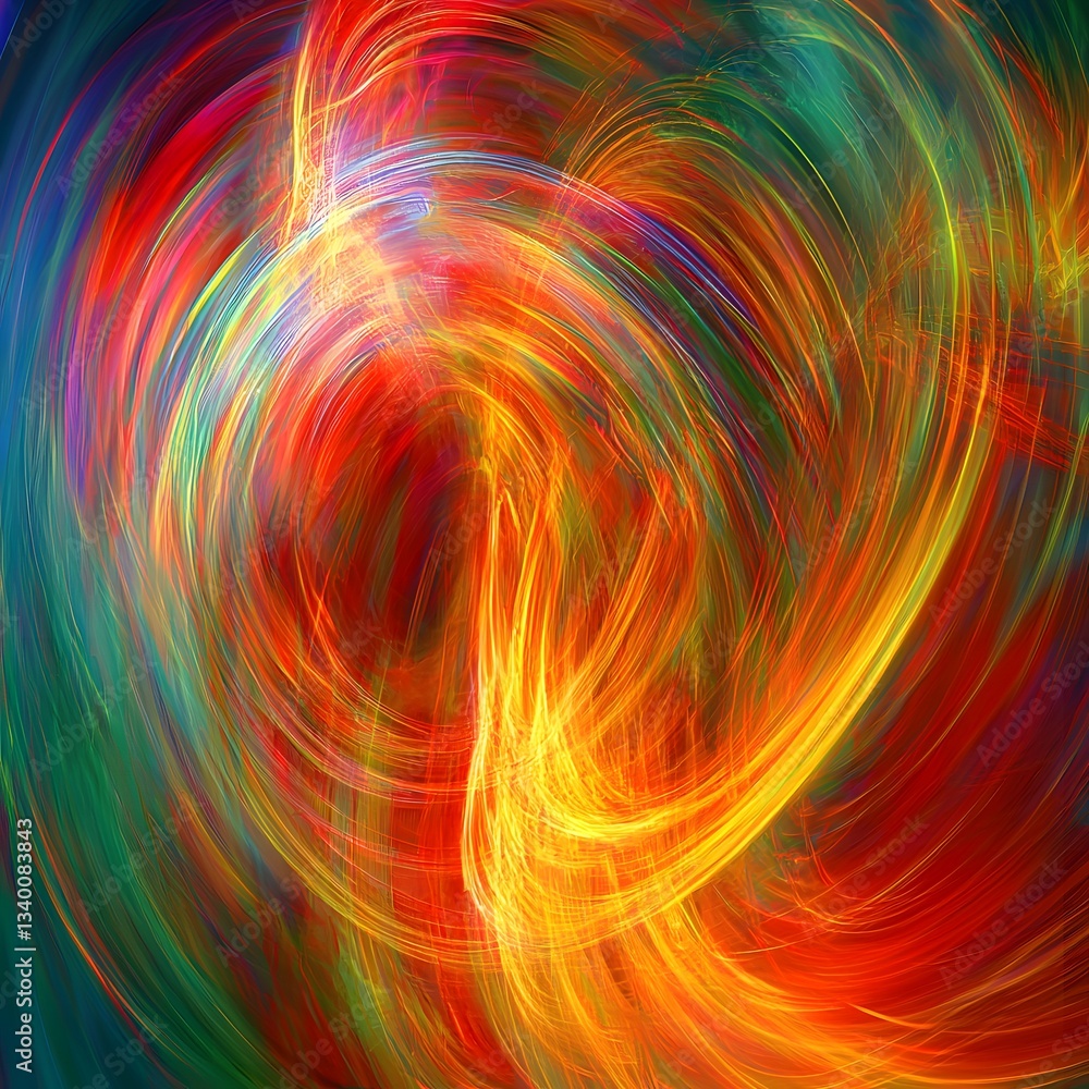 Poster colorful swirl of abstract art creating a dynamic and energetic chaos with a playful and imaginative