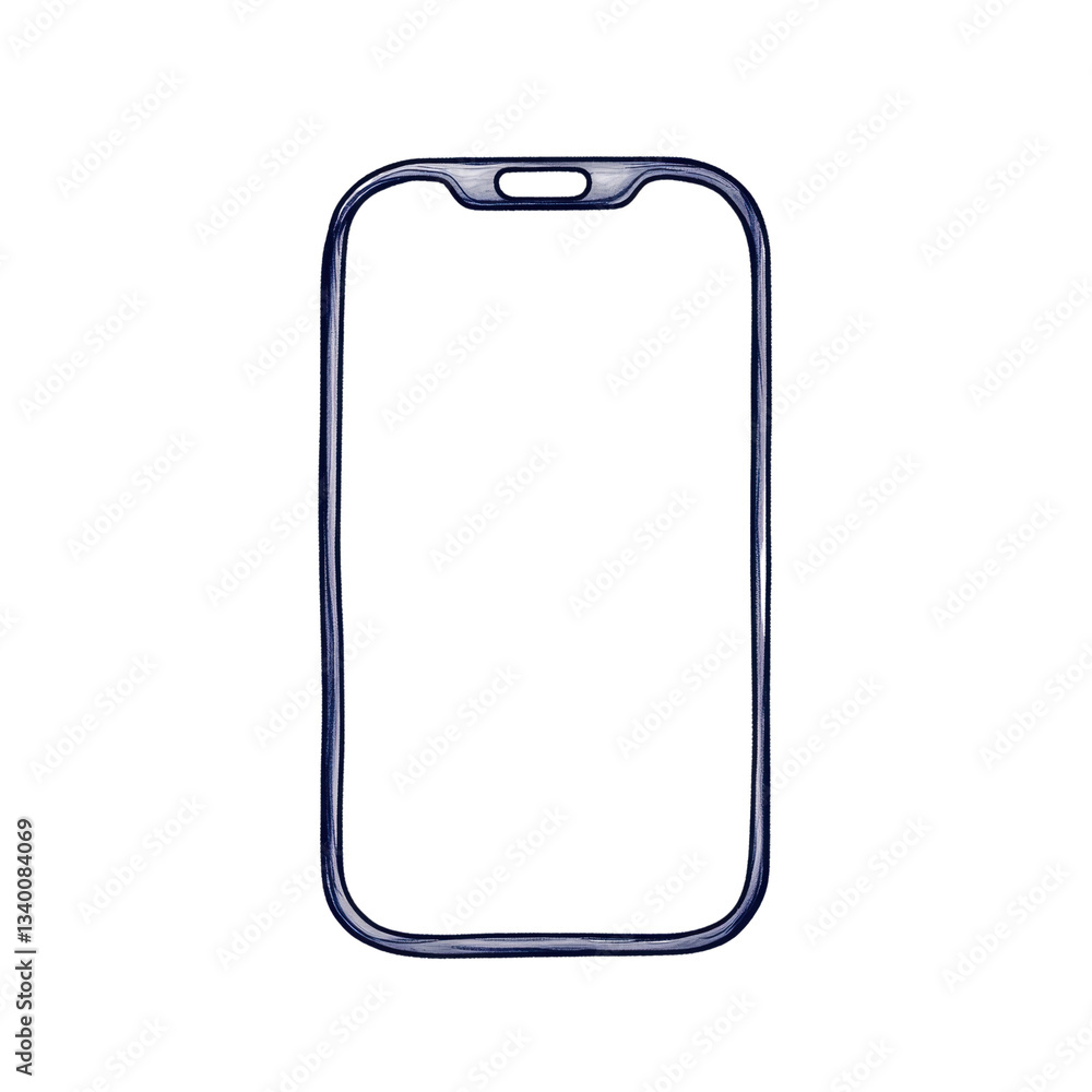 Poster a sleek smartphone outline illuminated against a dark backdrop, highlighting its modern design and d