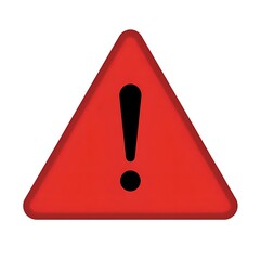 Red warning triangle with an exclamation mark. Caution and danger concept.