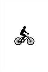 Fototapeta premium Black solid bicycle pictogram on white, urban lifestyle theme