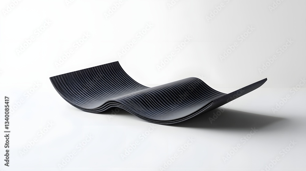 Aufkleber Smooth undulating layers of carbon fiber material form a dynamic futuristic sculpture with an aerodynamic sleek design