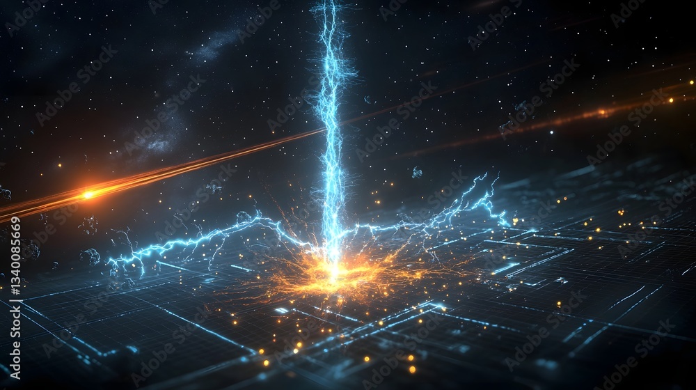 Poster Striking visualization depicting strange glowing energy signatures and phenomena detected by deep space instruments and sensors