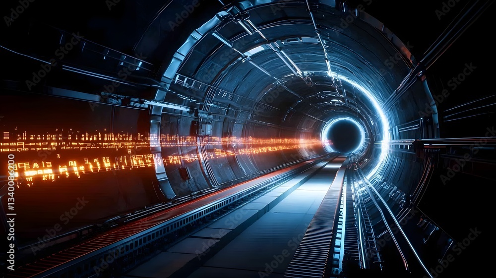 Fototapete this futuristic image depicts a visually striking and enigmatic transportation tunnel seemingly lead
