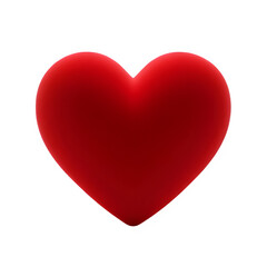 A highly detailed 3D-rendered red heart with a soft velvet texture, isolated on a transparant background, symbolizing love and romance