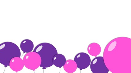 Happy birthday animated background illustration balloons animation with copy space	