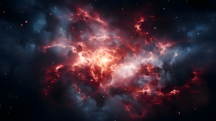 Fototapeta premium Cosmic nebula in the sky with vibrant colors illustrating the wonders of cosmic evolution and the birth of stars in the universe.