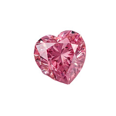 Pink Heart Diamond Gemstone isolated on transparent background