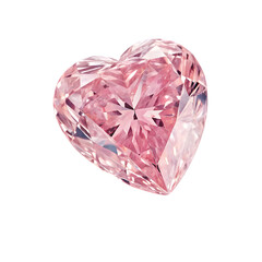 Pink Heart Diamond Gem isolated on transparent background