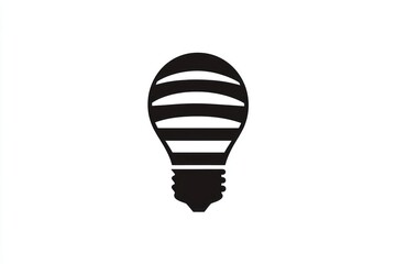 Obraz premium Light bulb icon in solid black on white