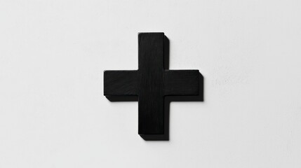 Obraz premium Medical cross sign, solid black on white
