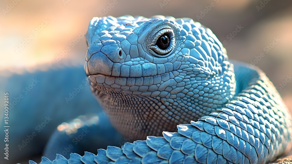 Poster incredible close-up of a lizard showcasing its detailed skin texture and colorful patterns in a natu