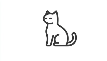 Fototapeta premium Pictogram a cat, solid black on white