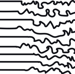 A striped wavy texture where the lines are straight at first and then become distorted.