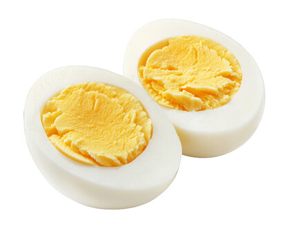 Fresh Hard-Boiled Egg Halves with Firm Yolk