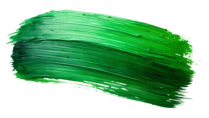 Green watercolor brush strokes isolated on white background