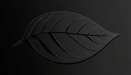 Solid black leaf icon, eco-friendly or nature visuals
